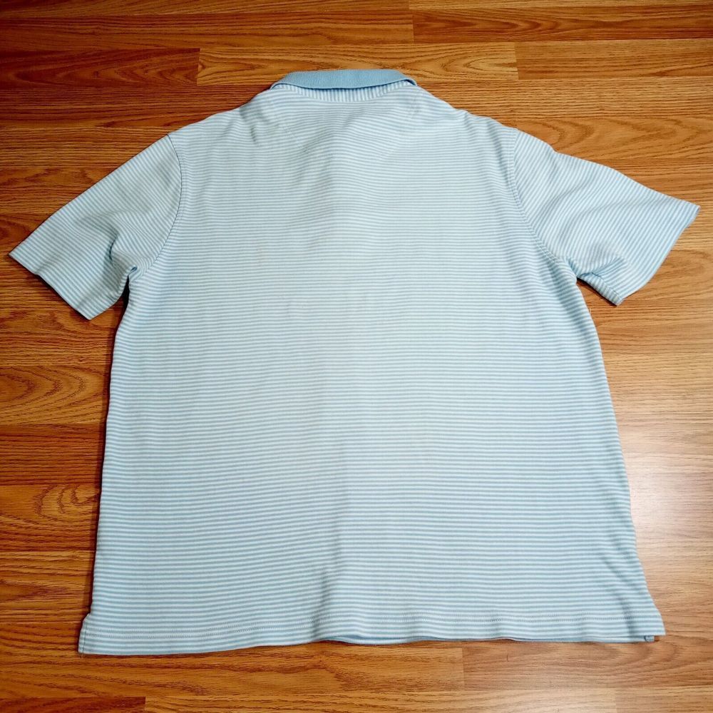 Alan Flusser Shirt Mens Sz L Polo Pima Cotton Soft Striped Short Sleeve - Picture 5 of 10